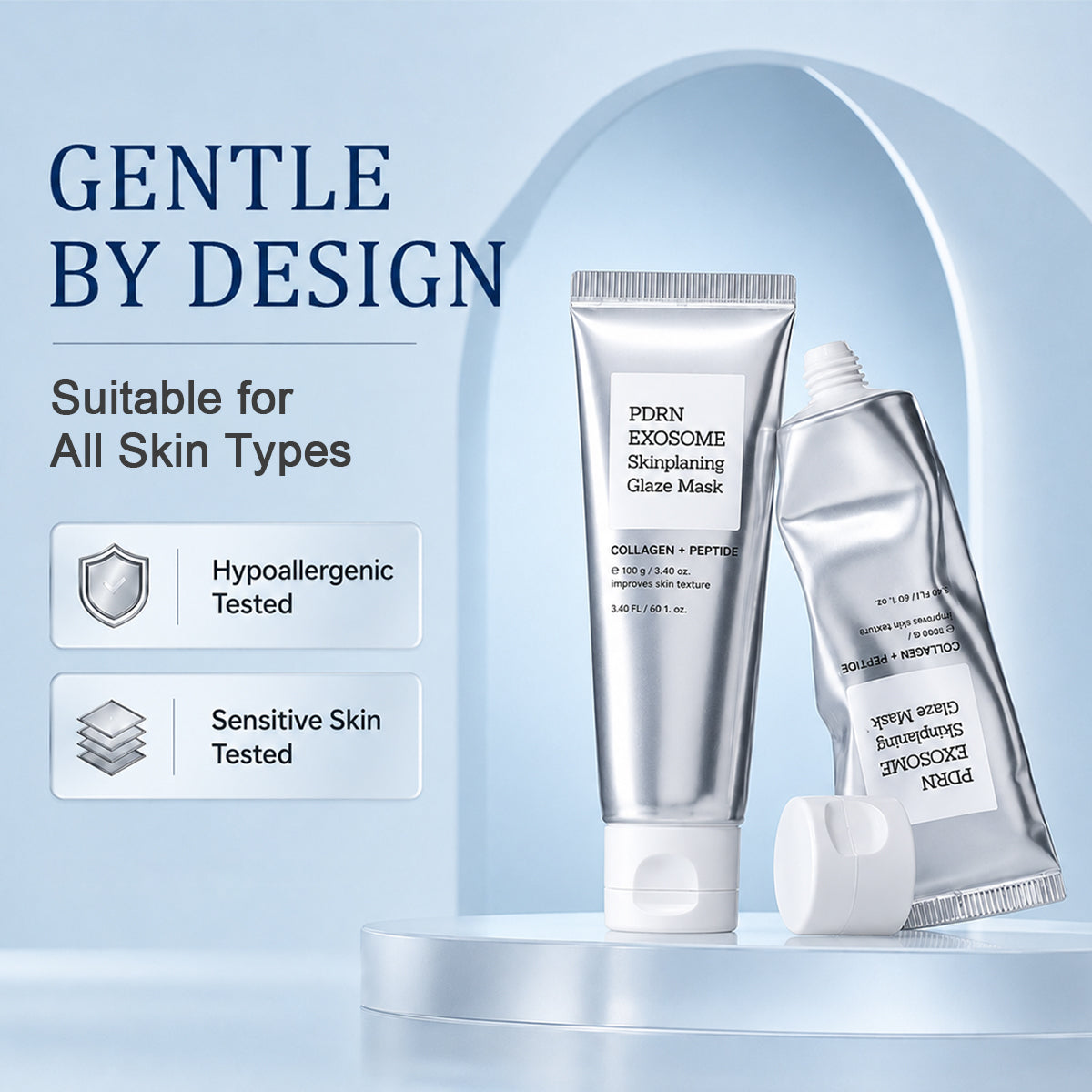PDRN-Exosome Skinplaning Glaze Mask  with Silicone Brush