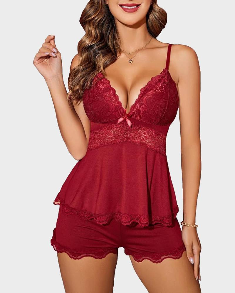 Lace-Trim Modal Cami & Shorts Pajama Set