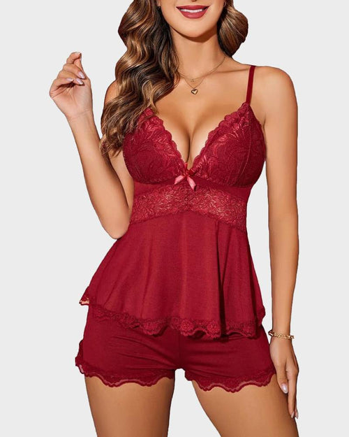 Lace-Trim Modal Cami & Shorts Pajama Set