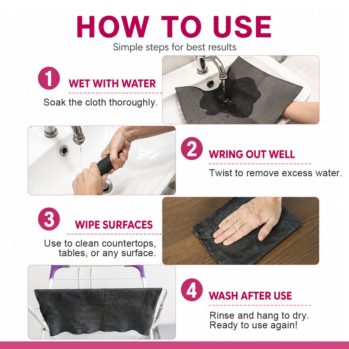 Magic Microfiber Cleaning Cloth (5-Pack)🔥