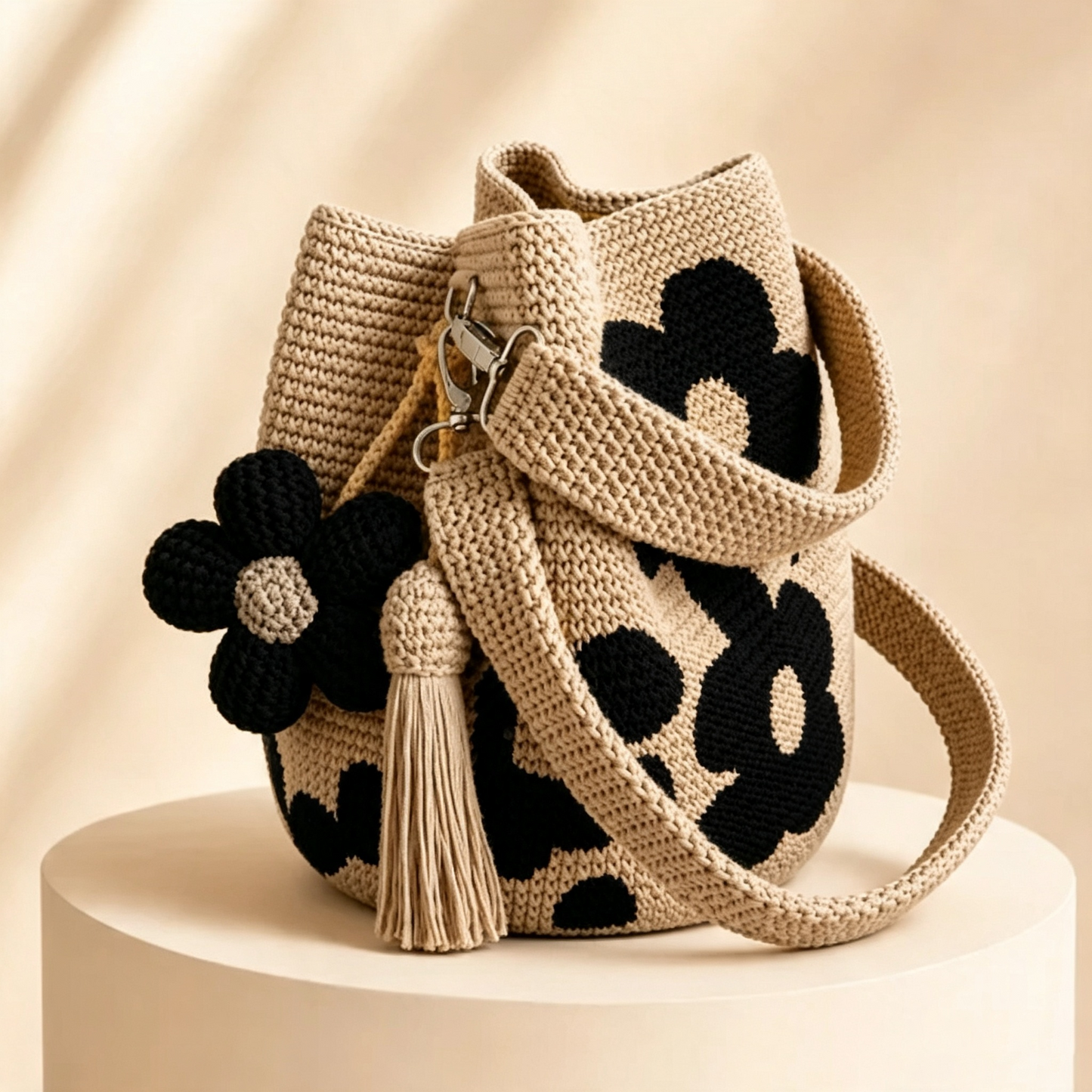Handwoven Flower Bucket Bag