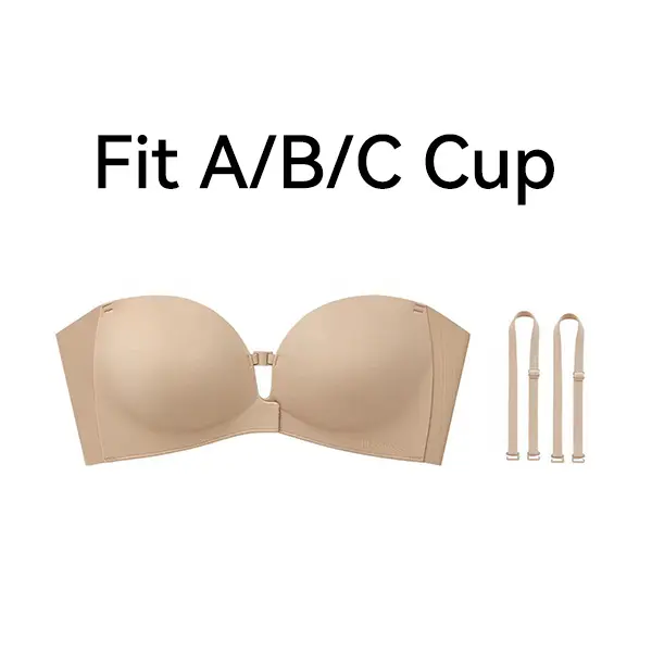 Women's Strapless Front Closure Push-Up Bra