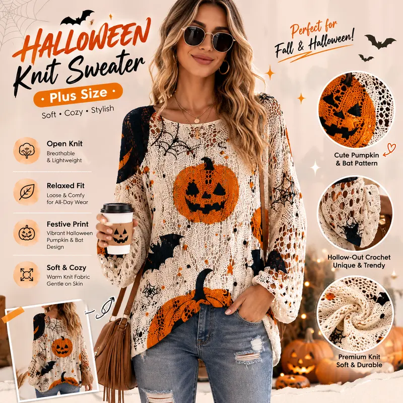 Women's Halloween Knit Sweater Top