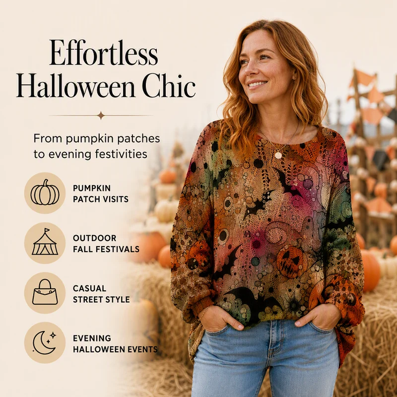 Women's Halloween Knit Sweater Top