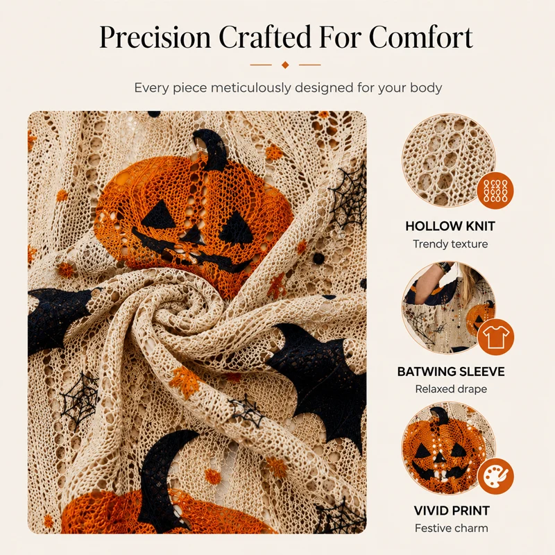 Women's Halloween Knit Sweater Top