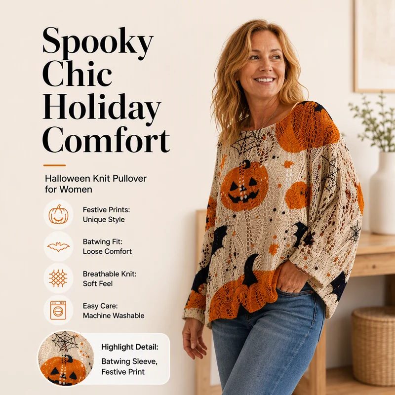 Women's Halloween Knit Sweater Top