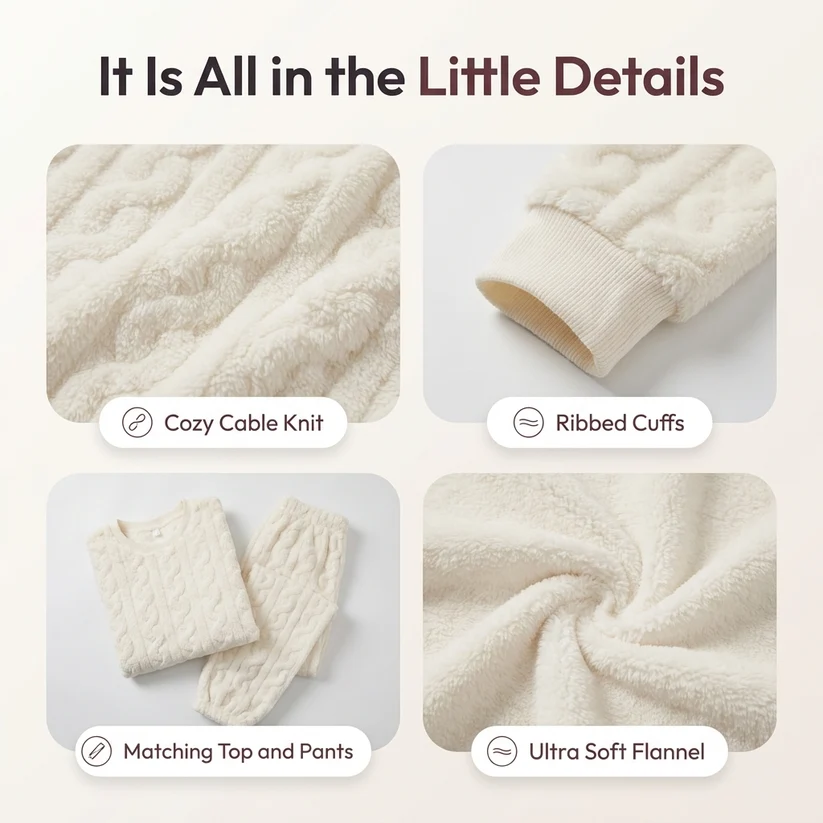 Women's Cozy Cable Knit Lounge Set