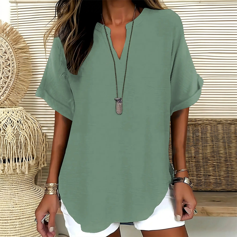 Loose Solid Color Women's Casual Blouse