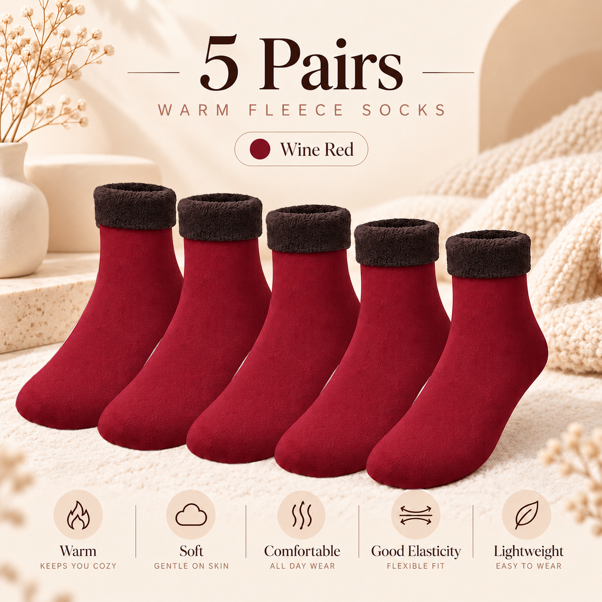 Winter soft plush floor socks