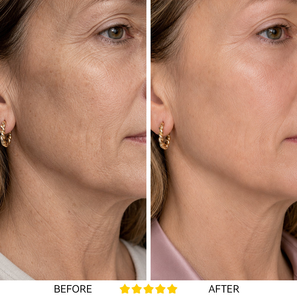 Before and after neck skin comparison