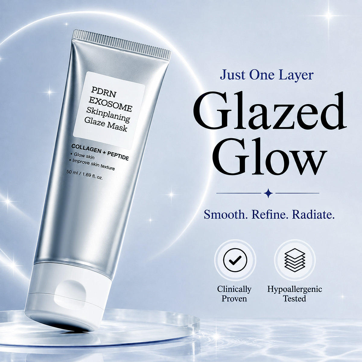 PDRN-Exosome Skinplaning Glaze Mask  with Silicone Brush