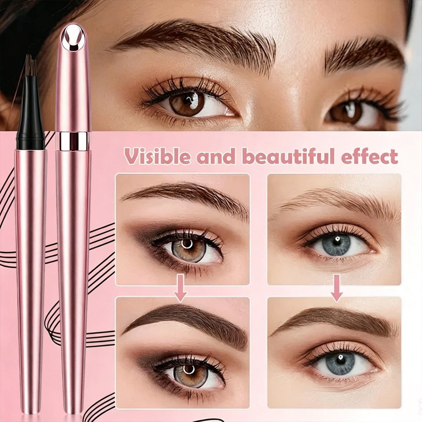 Long Lasting Waterproof Micro Fork Brow Pen