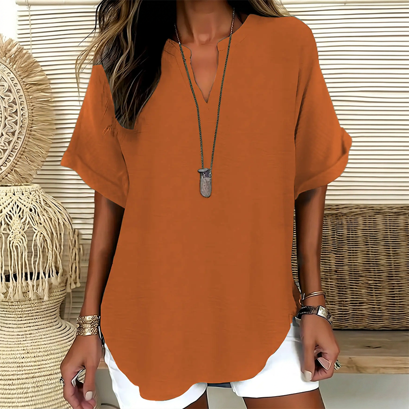 Loose Solid Color Women's Casual Blouse
