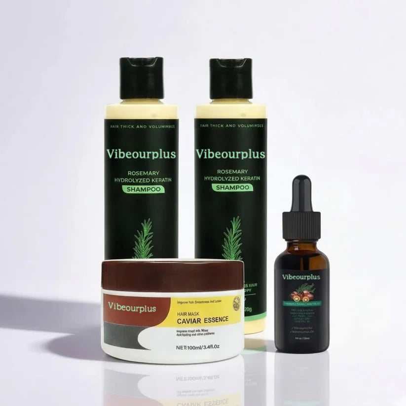 4 Packs: 2 Shampoo + Conditioner + Hair Care Oil