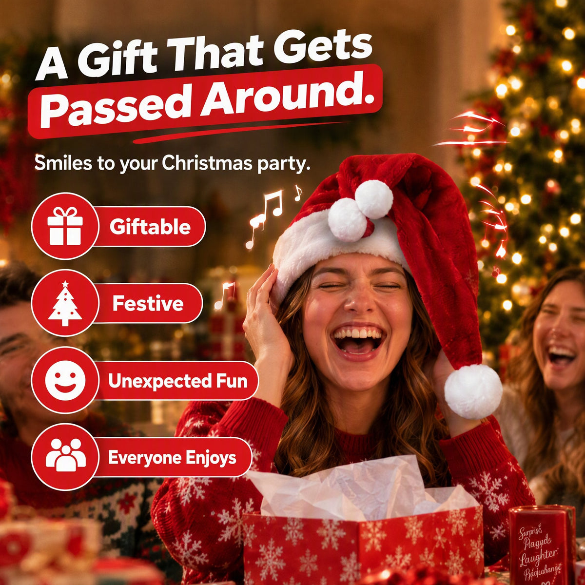 🎅 Singing & Dancing Santa Hat – The Christmas Hat That Steals the Party