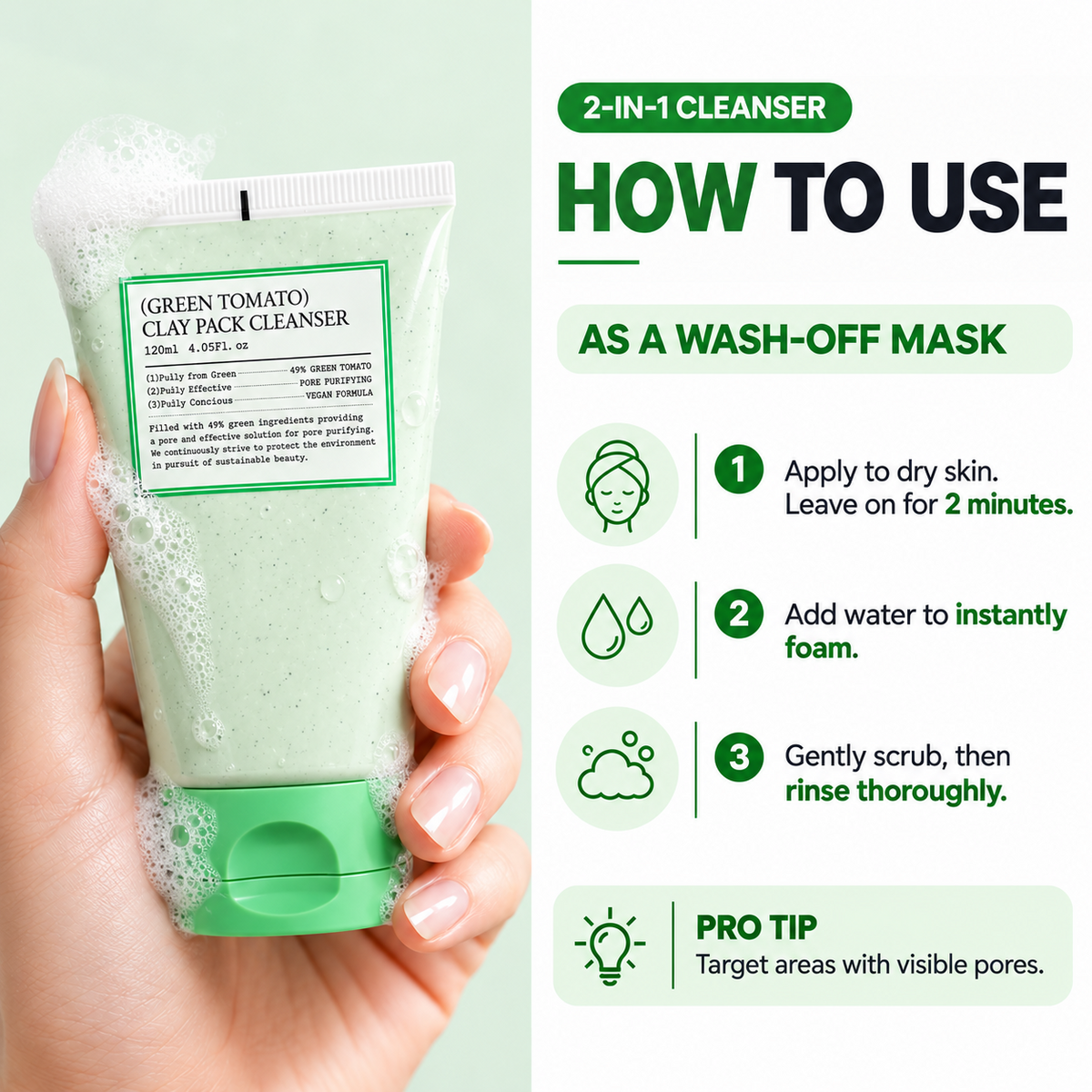 (Green Tomato) Clay Mask Cleanser
