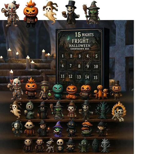 2026 Halloween Countdown Advent Calendar Gift Box - 31 Nights of Fright Blindbags Surprise Set, Scary Doll Collectible Minifigures