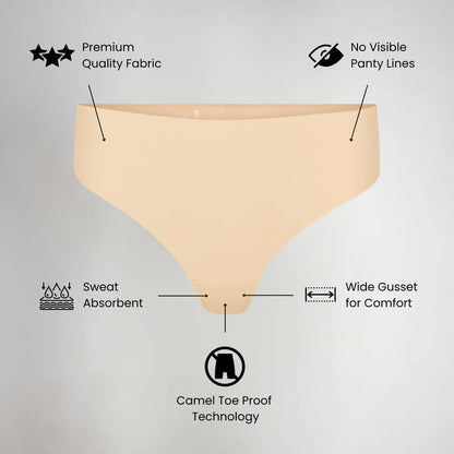 Invisible Camel Toe Thong High Rise