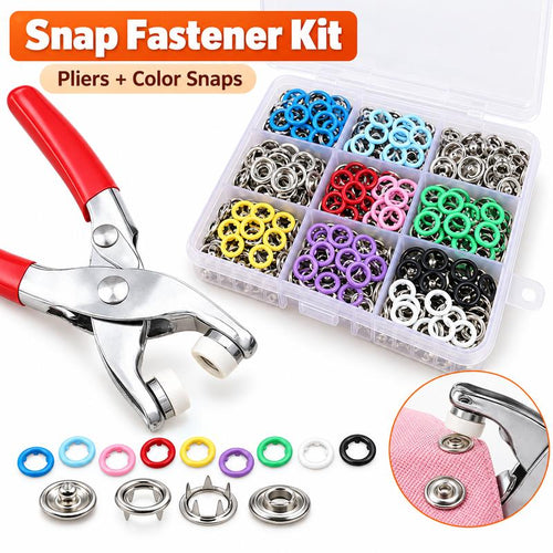 🧵 100Pcs Invisible Colored Metal Buckle & Manual Pressure Pliers | Quick Clothing Repair & DIY
