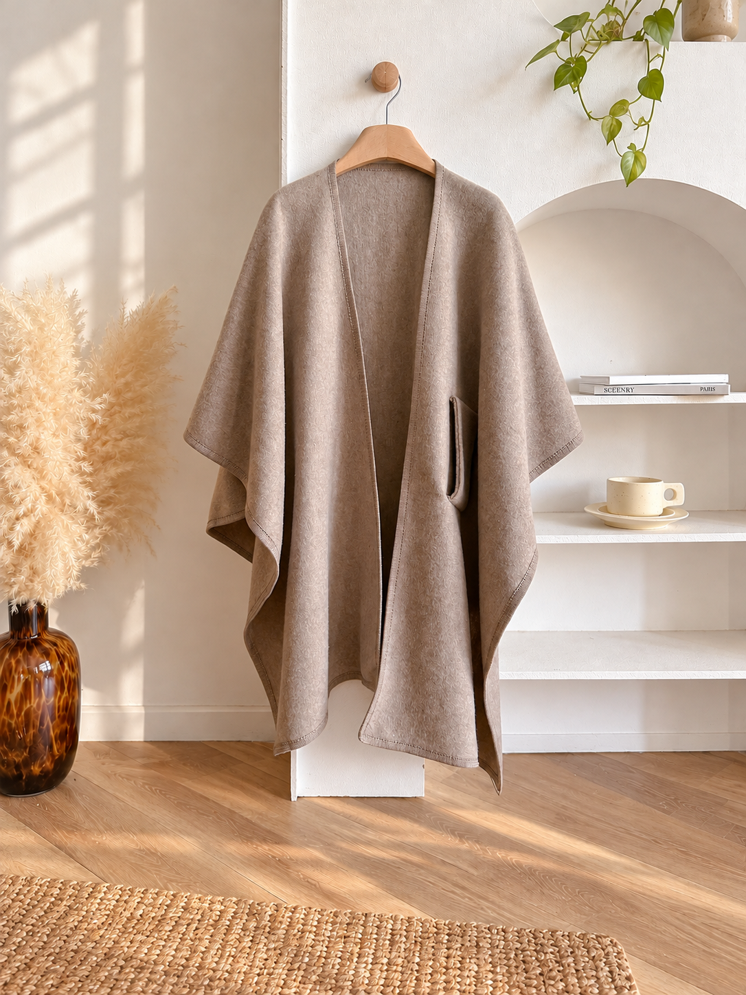 Women's Elegant Wrap Shawl with Belt
