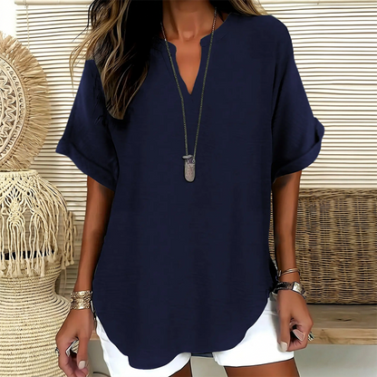 Loose Solid Color Women's Casual Blouse
