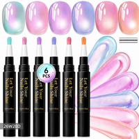 6 Colors Cat Eye One-Step Gel Pens -D