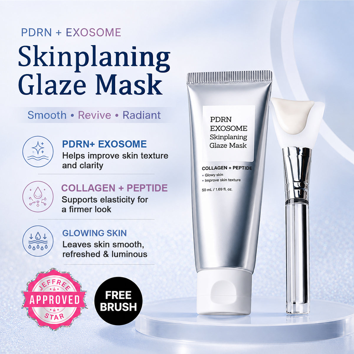 PDRN-Exosome Skinplaning Glaze Mask  with Silicone Brush