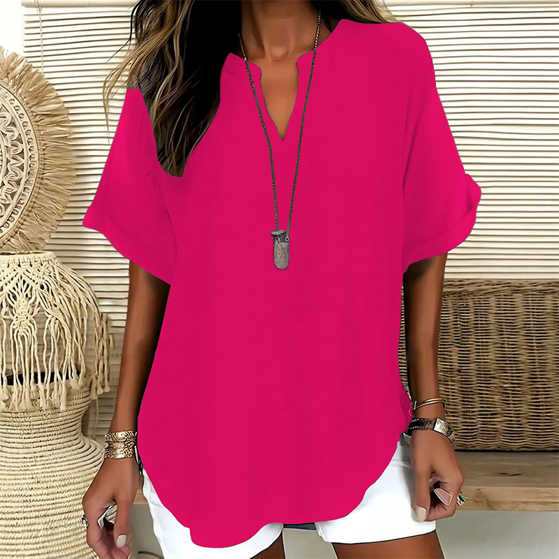 Loose Solid Color Women's Casual Blouse