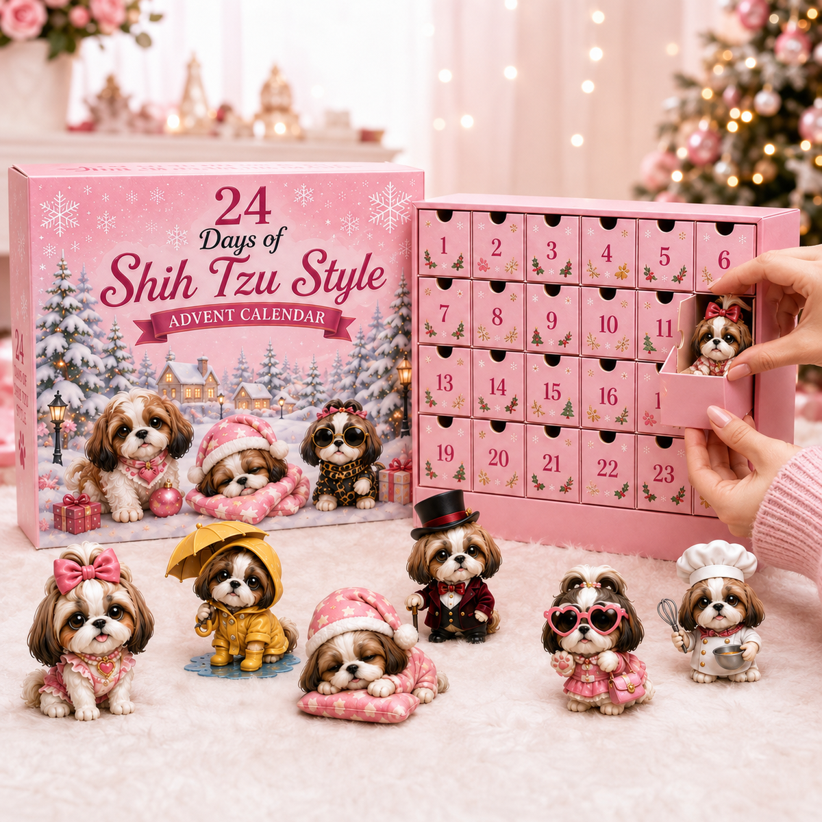 ⏰Limited Stock 49% OFF - 🎀24 Days of Shih Tzu Style Advent Calendar – 24 Unique Shih Tzu Collectibles ✨🐾