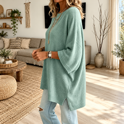 Women's Loose Solid Color Casual Knit Sweater