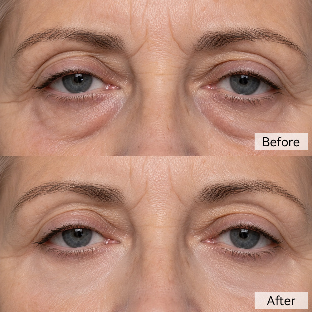 Her Concern: Eye Bags — before and after comparison