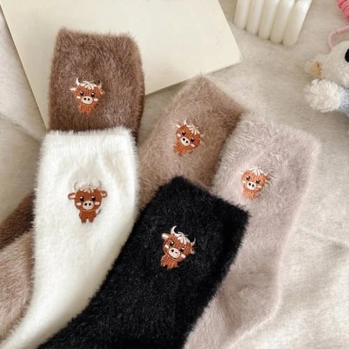 Cute Cow Slipper Socks