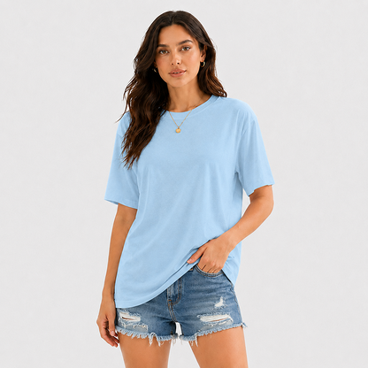 Women's Short Sleeve T Shirt Solid Color Round Neck Casual Tee