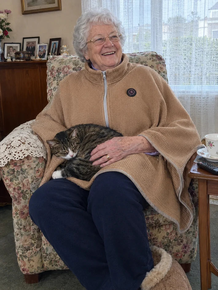 Reference photo showing heated shawl