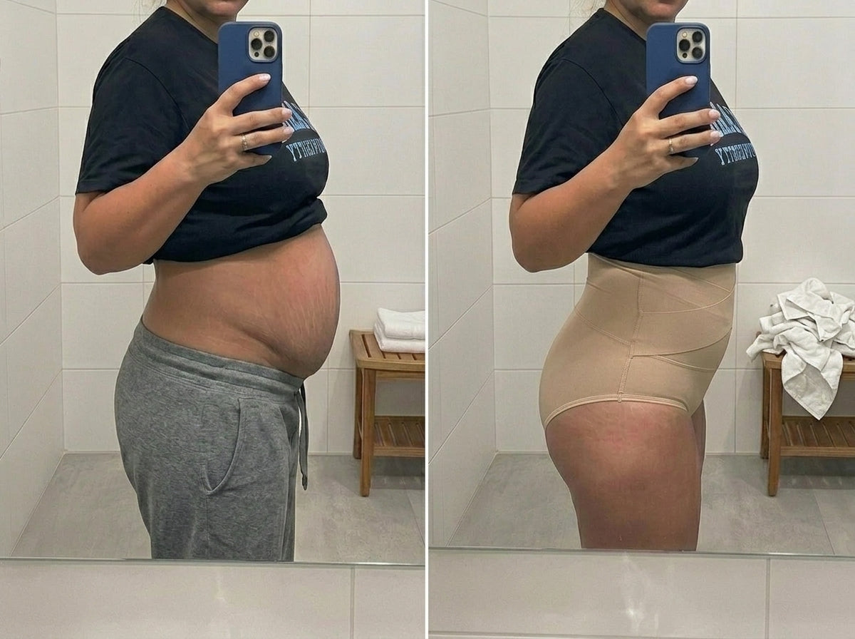 Before after postpartum belly Vibeourplus