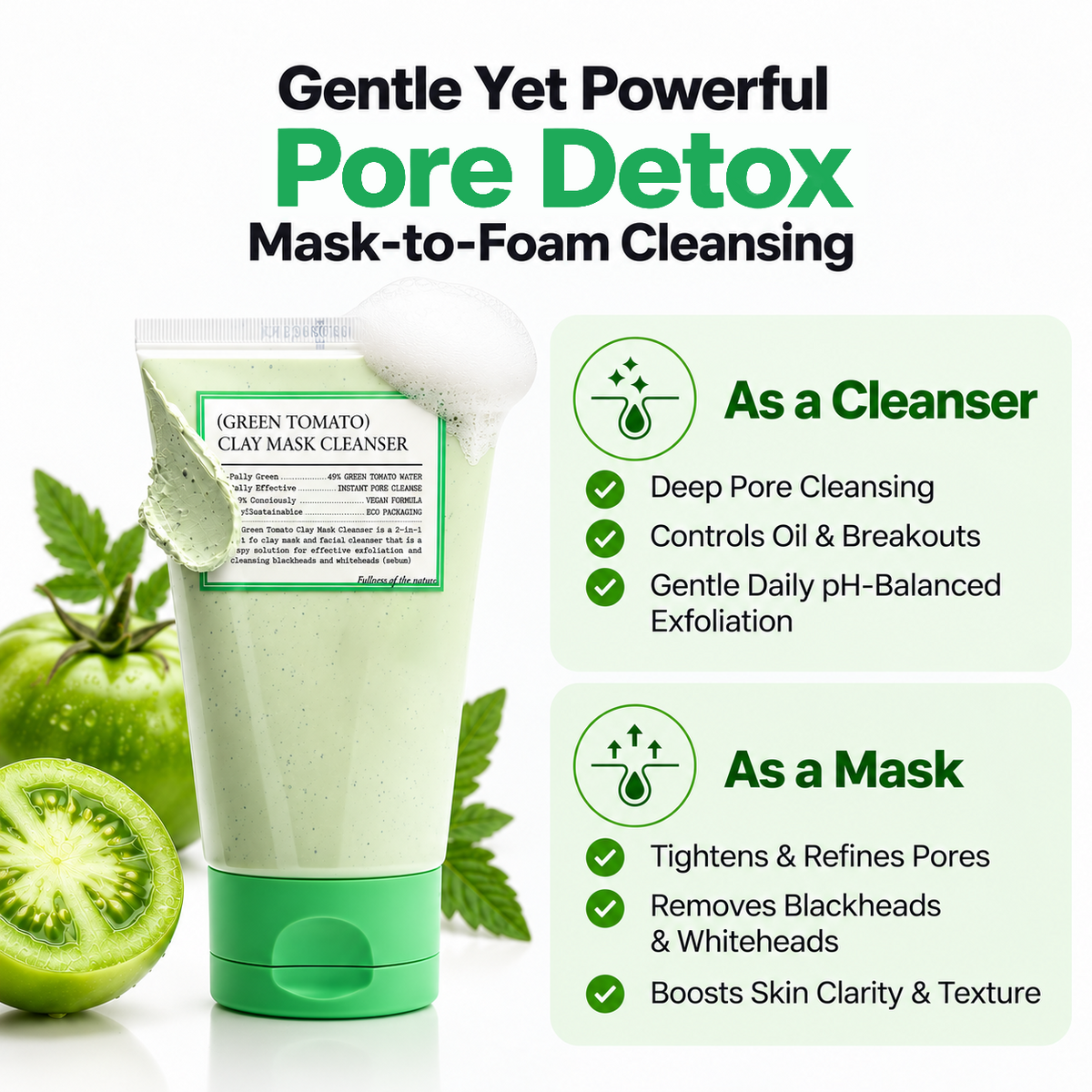 (Green Tomato) Clay Mask Cleanser