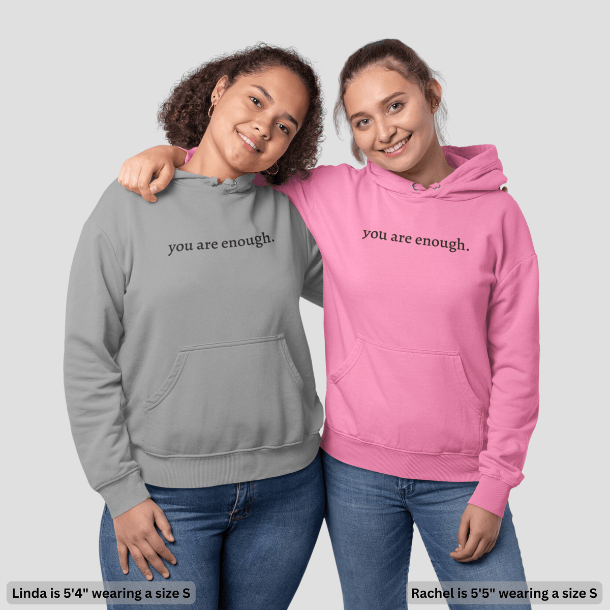 'You Are Enough' Fleece Lined Graphic Hoodie Unisex