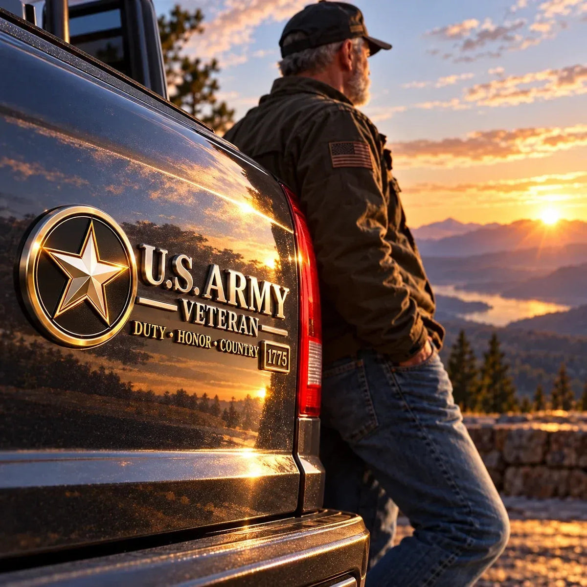 🇺🇸🎖️ Veteran Honor 3D Metal Car Emblem – A Tribute to Service & Pride
