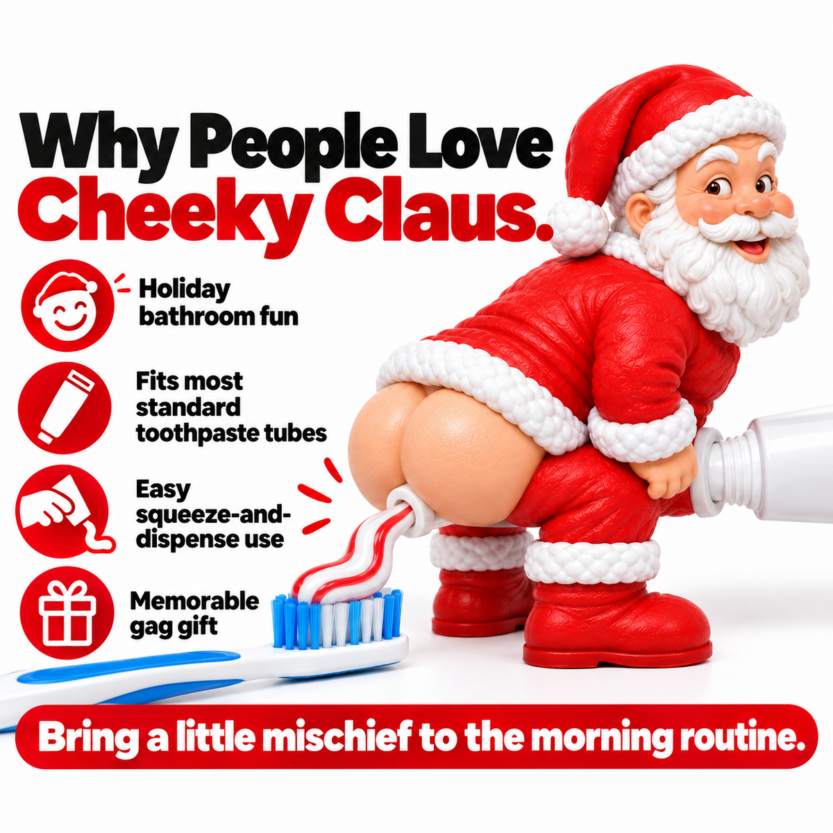 🎅 The Cheeky Santa Toothpaste Dispenser– The Christmas Gag Gift Everyone Will Talk About 😂🎄