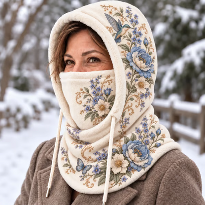 Women's Floral 3 in 1 Fleece Lined Winter Hood
