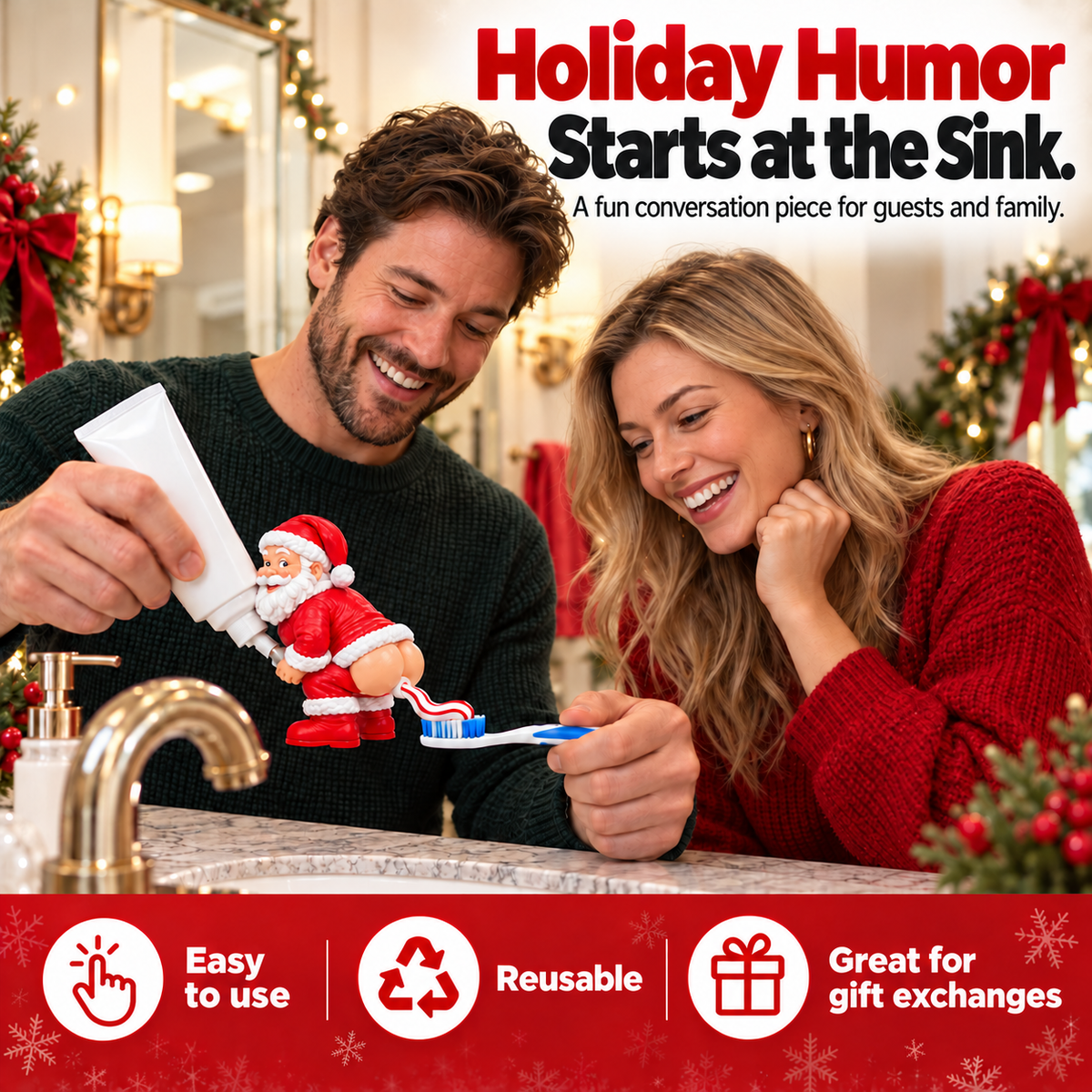🎅 The Cheeky Santa Toothpaste Dispenser– The Christmas Gag Gift Everyone Will Talk About 😂🎄