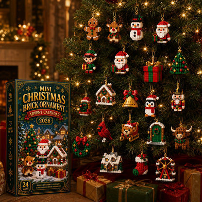 ⏳ Last day to save 49% – 🎄 24-Day Mini Christmas Ornament Advent Calendar | 24 unique festive buildable designs with hanging loops—perfect for decorating Christmas trees, wreaths, and holiday displays 🧱