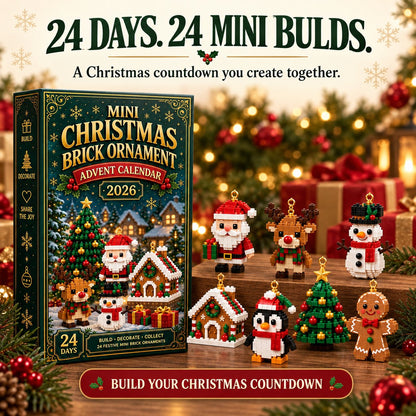 ⏳ Last day to save 49% – 🎄 24-Day Mini Christmas Ornament Advent Calendar | 24 unique festive buildable designs with hanging loops—perfect for decorating Christmas trees, wreaths, and holiday displays 🧱