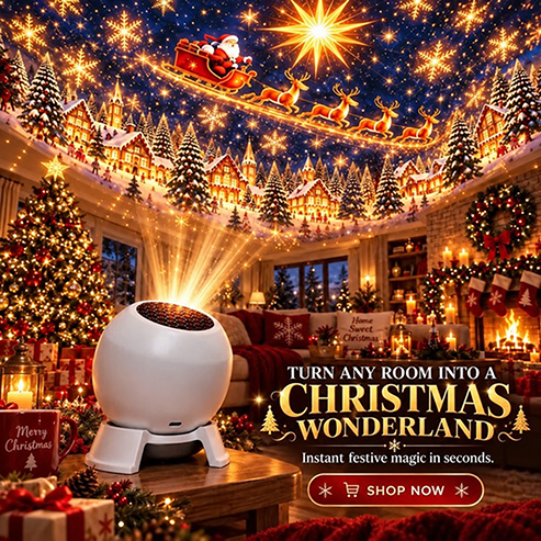 🎅 Turn Any Room Into a Christmas Wonderland – Holiday Projection Night Light