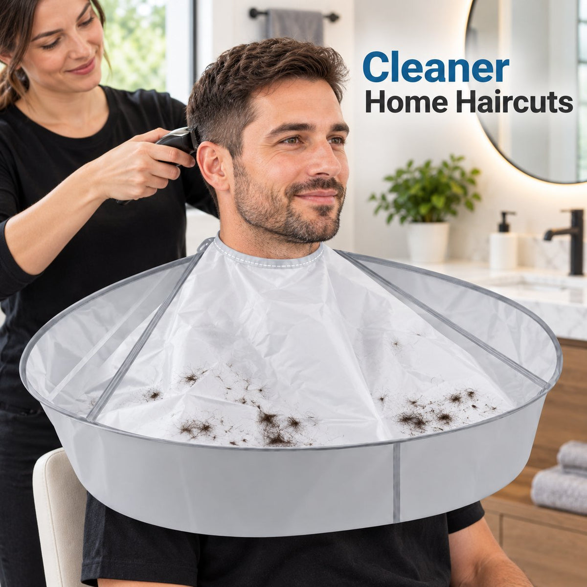 🔥Last Day 50% OFF - 💈ortable Waterproof Hair Cutting Cape, Hair Catcher Bib
