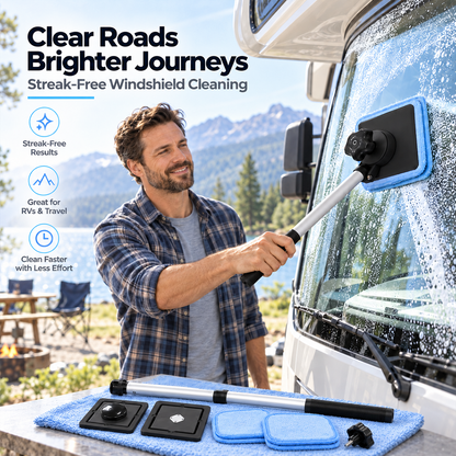 Dual Magnetic Car Windshield Cleaner | Streak-Free Auto Glass Cleaning Kit