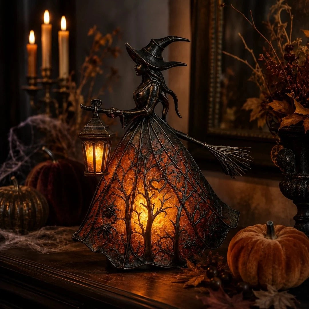 🧙🏻‍♀️Halloween Witch Lamp Ornament | Illuminated Desktop Decor for Spooky Vibe