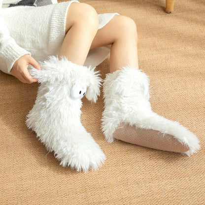 Plusock Plus Size Fluffy Monster Indoor Slipper Socks
