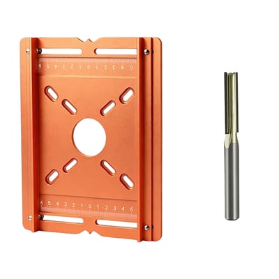 Slotting Bracket × 1 ＆ 3-Flute Straight Router Bit × 1