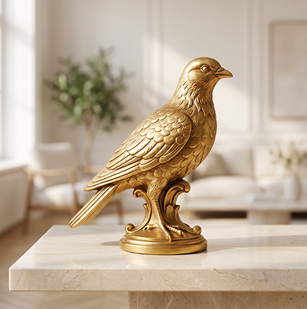 Gold decorative bird ornament